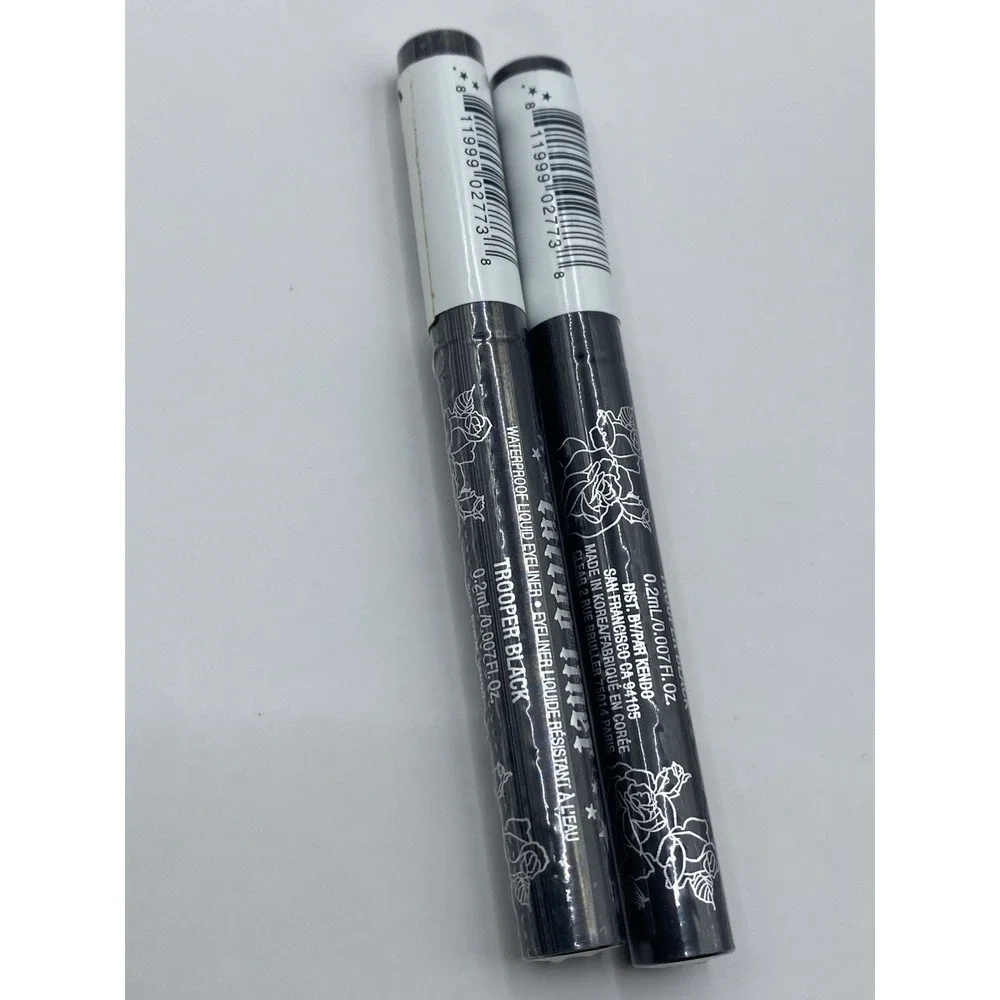 2x Mini KVD Tattoo Liner Liquid Eyeliner Trooper Black 0.007 Fl.oz New/Sealed
